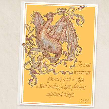 Wondrous Phoenix with quote